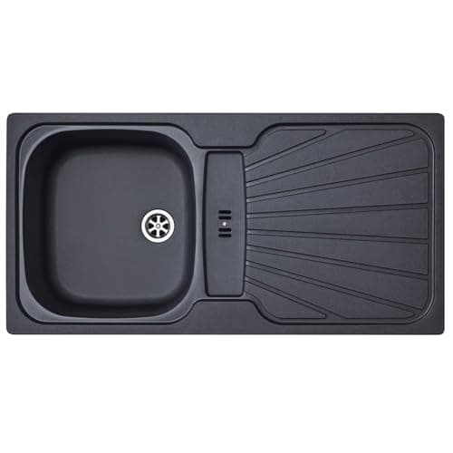 Image of Liquida CMP5GR 1.0 Bowl Reversible Graphite Grey Kitchen Sink with Waste Kit
