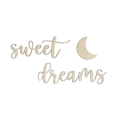 Image of Wasise Sweet Dreams Wall Art - Sweet Dreams, Bedroom Picturesfor Wall Above Bed, Charming Nursery and Bedroom Decor, Sweet Dreams Art Wood, Inspirational Home Decor, Inspirational Quotes Decoration