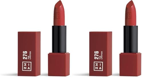 Image of 3INA MAKEUP - Vegan - The Lipstick 276 - Maroon Brown - Highly Pigmented Shades - Moisturizing Creamy Texture - Smooth Formula - Intense Color - Shiny Satin Matte Finish - Cruelty Free (Pack of 2)