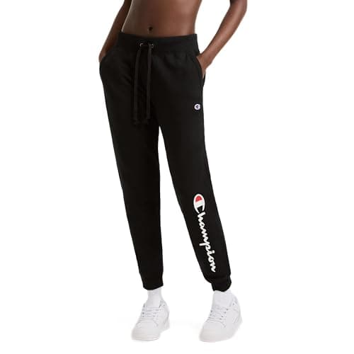 Image of Champion Women's Powerblend Jogger, Script Logo, Black-Y07459, XX-Large
