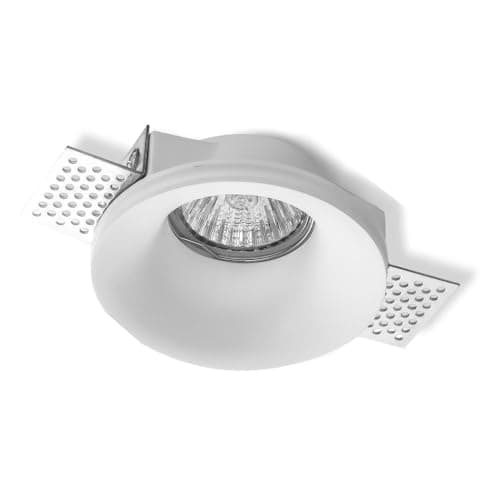 Image of White Plaster in Recessed Ceiling Downlight, Modern Home Lighting, 1 x GU10 Bulb Required, LED Compatible, 100mm Width, 40mm Depth, Lampholder and Fixings Included