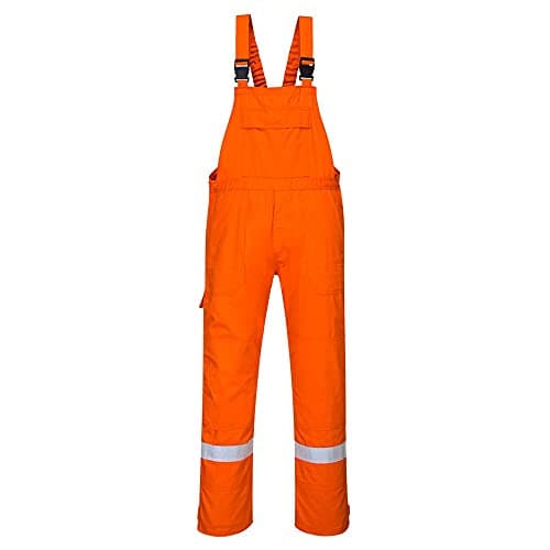 Image of Portwest Bizflame Plus Bib and Brace, Size: L, Colour: Orange, FR27ORRL