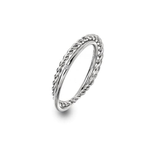 Image of Hot Diamonds Unity Silver Diamond Ring | 925 Sterling Silver Interwined Circles Ring with Real Diamond | Symbol of Love and Togetherness Diamond Jewellery | Luxury Gift Wrap Included (Size M)