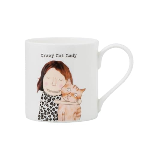 Image of Rosie Made A Thing - Mug - Bone China (Crazy Cat Lady, White)