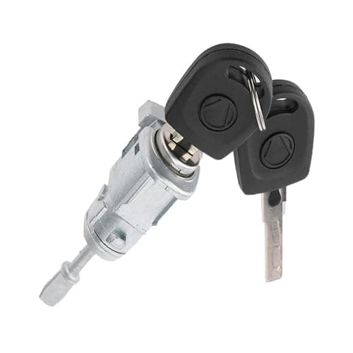 Image of Front Right Door Lock Cylinder Keys Compatible with VW Golf Mk4 Bora Fox Fabia New Beetle Transporter T5 1U0837168