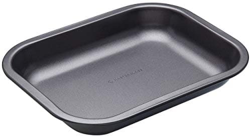 Image of MasterClass KCMCHB72 Small Roasting Tin with PFOA Non Stick, Robust 1 mm Thick Carbon Steel, 27 x 21 cm Sloped Open Roaster Tray, Grey