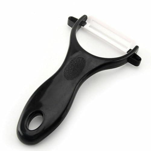 Image of ARA CHOICE Ceramic Blade Peeler Potato Carrot Parsnip Vegetable Fruit Cutter Sharp Cutlery Slicer Speed Cutter Tool Y-Shaped Sharp Blade Cooking Kitchen Accessories Gadgets UK (Black)