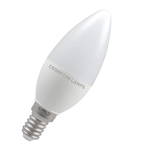 Image of Crompton Lamps LED Candle 5.5W SES-E14 (40W Equivalent) 6500K Daylight Opal 470lm SES Small Screw E14 Frosted Light Bulb