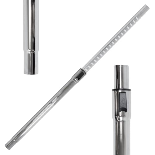 Image of Compatible Henry Hoover Telescopic Stainless Steel Vacuum Extension Tube (32mm Fitting) for Numatic Henry Hetty Basil Charles George James Adjustable 60cm to 100cm Chromed Stainless Steel Wand Pipe
