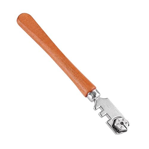 Image of Cutting Glass Cutter, 130MM Professional Professional Six Wheel Glass Cutter Craft Cutting Kit Tool for Cutting & Scoring Glass (Glass Cutter)