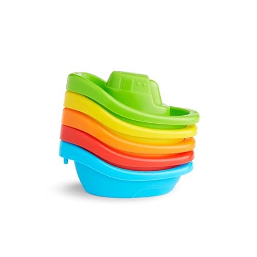 Image of Munchkin Fleet of 5 Boats Bath Toy | Interactive and Fun Bath Toys for Babies and Toddlers | Easy Grip | Baby Essentials | Pack of 5