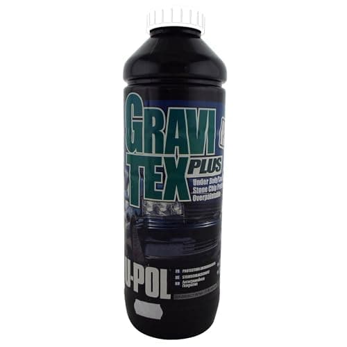 Image of Gravitex UPol Stone Chip Protector White 1 Litre x 1 Overpaintable Chassis Protection Tough Hard Durable Coating Designed To Reproduce The Manufacturers Original Stone Chip Finish