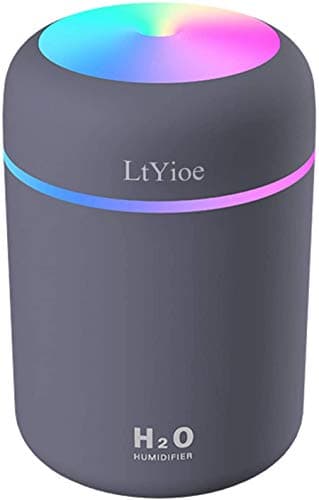 Image of LtYioe Humidifier Portable Mini Humidifiers for Bedroom, Personal Desktop Air Humidifier with Colorful Cycling Light, 2 Mist Modes and Auto Shut-Off, Super Quite for Office Home Car(Navy Black)
