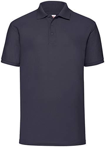Image of Fruit of The Loom Mens Easy Care Pique Polo Shirt - Deep Navy, Size L
