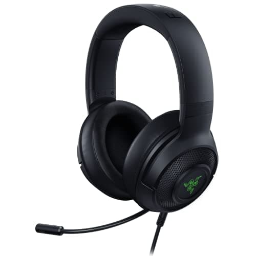 Image of Razer Kraken V3 X Gaming Headset: 7.1 Surround Sound - Triforce 40mm Drivers - HyperClear Bendable Cardioid Mic - Chroma RGB Lighting - for PC - Classic Black