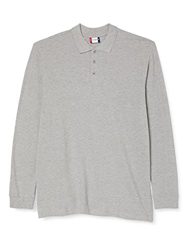 Image of Clique Men's Classic Long Sleeve Polo Shirt, Grey (Grey Melange), XXX-Large
