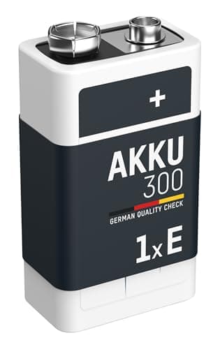 Image of ANSMANN 9V Block Batteries [Pack of 1] 300mAh NiMH Precharged Rechargeable 9V E-Block Battery for Walkie Talkies, Speakers, Microphones, Multimeters, Clock Radios, Remote Control Cars, Toys