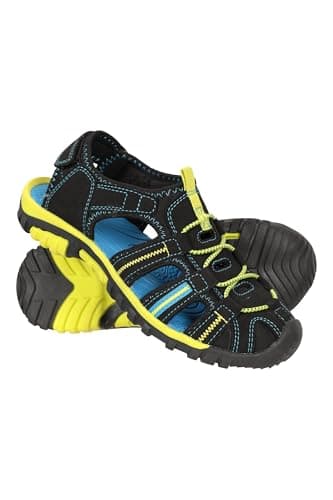 Image of Mountain Warehouse Bay Kids Shandals - Neoprene Lined Sandal Shoes with Adjustable Straps - For Spring Summer Walking, Travelling & Outdoors Lime Junior Shoe Size 5