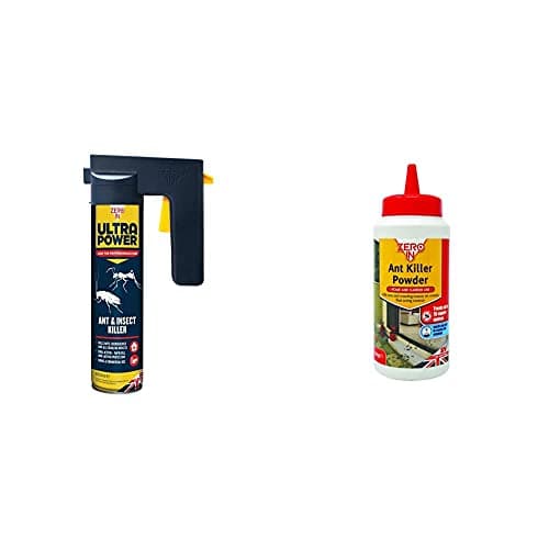 Image of Zero In 600 ml Ultra Power Ant and Crawling Insect Killer & Ant and Insect Killer Powder, Puffer Treatment Pack Controls Bugs, in The Home and Garden, Treats up to 15 sq m, 300 g