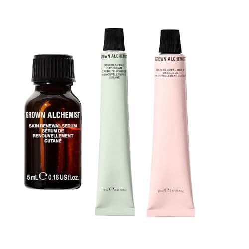 Image of Grown Alchemist Skin Renewal Skincare Kit Trio - Skincare Set Gift Exclusive - Hydrating Face Mask 20 ml, Serum Hyaluronic Acid, Niacinamide Serum 5 ml, Luxury Daily Moisturising Day Cream 12 ml
