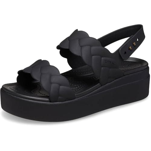 Image of Crocs Women Sandal,Brooklyn Woven Upper LW,Black/Black,7 UK Women