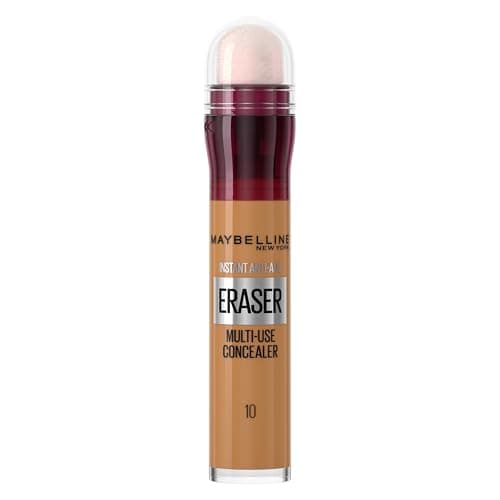 Image of Maybelline Instant Anti-Age Eraser Eye Concealer for Face, Dark Circles, Blemish & Fine Lines Concealer, Full Coverage, Dermatologist Tested, Suitable for Sensitive Skin, Shade: 10 Caramel