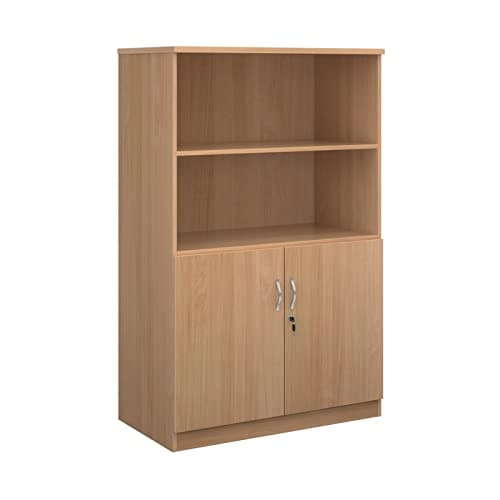 Image of Altrincham Office Supplies Ltd Systems DO16B Deluxe Combination Unit with Open Top – 1600 x 1020 x 550 mm, Beech, 3 Shelves, Lockable Lower Doors | Office Furniture Equipment - Beech
