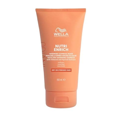Image of Wella Professionals Invigo Nutri Enrich Warming Express Mask, Self-Warming Hair Mask with Almond & Vitamin E, Intensive Hair Care for Broken Hair, Smoothing Hair Treatment Against Frizz, 150 ml
