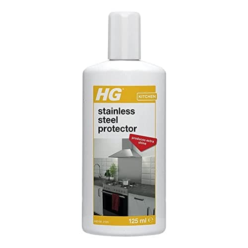 Image of HG Stainless Steel Protector, Quick Shine & Polish Finish for Chrome, Aluminium, Steel & Other Metal Surfaces, Streak Free Shiny Finish with Protective Layer Guard – 125 ml (482012106)
