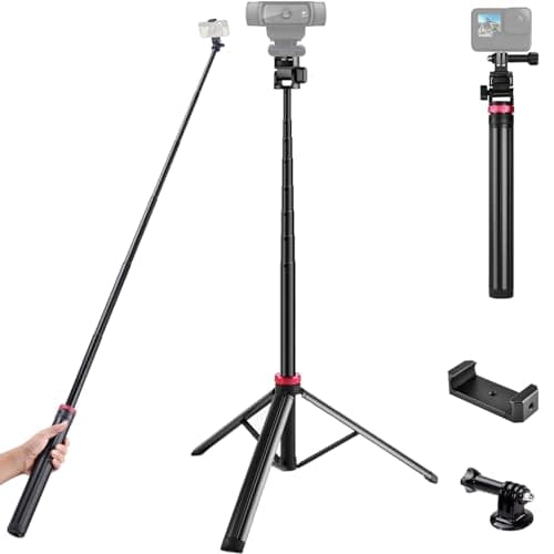 Image of 81'' Webcam Tripod Stand Holder for Elgato Razer Logitech Webcams iPhone Samsung Smartphone,Compatible with Gopro Action Cameras
