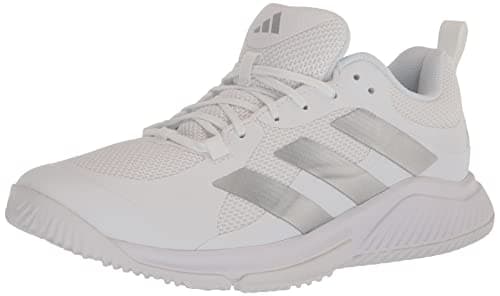 Image of Adidas Women's Court Team Bounce 2.0 Indoor Shoe, White/Silver Metallic/Grey One, 5.5 UK