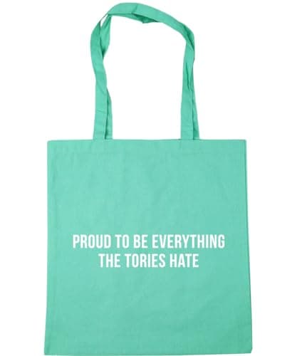 Image of Hippowarehouse Proud To Be Everything The Tories Hate Tote Shopping Gym Beach Bag 42cm x38cm, 10 litres