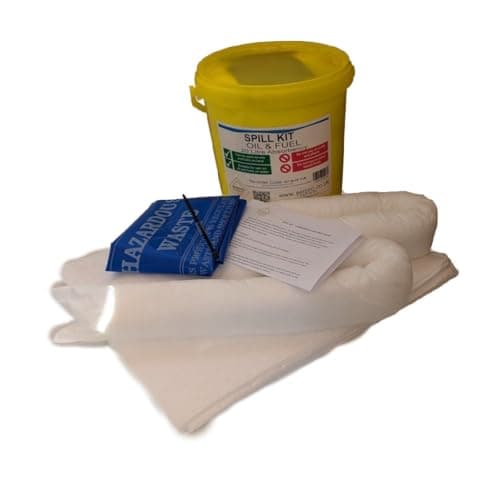 Image of 20 Litre Oil and Fuel Spill Kit in a Durable Plastic Tub (Complete Kit) - Complete Emergency Spill Response Kit for Efficient Containment and Cleanup