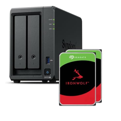 Image of Synology DS725+ 8TB Bundle (Seagate Ironwolf 2X 4TB) 2 Bay Plus Series with Ryzen R1600, 4GB RAM (32GB max), 1x 2.5GbE, 1x 1GbE, 2X M.2 NVMe Slots. DX525 Expansion Available via Type-C