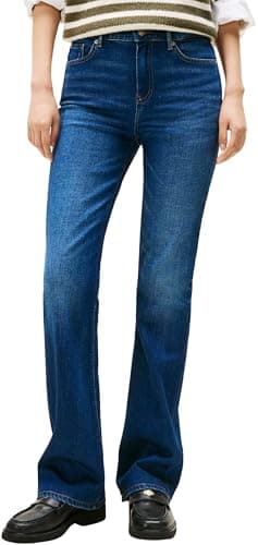 Image of Tommy Hilfiger Women's New Doreen Mid Rise Bootcut Jeans, Blue (New Doreen), 34W/34L
