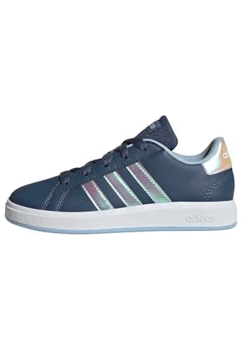 Image of adidas Unisex Kids Grand Court Lifestyle Lace Tennis Shoes, Preloved Ink/Cloud White/Clear Sky, 10.5 UK Child