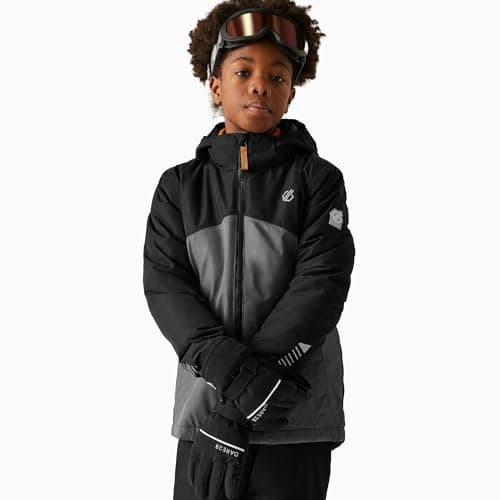 Image of Dare2b Unisex Kids Impose V Ski Jacket, Black Iron Gate, 13 Years EU