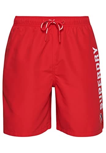 Image of Superdry Mens Code APPLQUE 19INCH Swim Short W2 - Swim Shorts, Risk Red, Medium