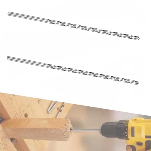 Image of 2 PCS 250MM X 5MM Extra Long Hss Drill Bit Set,Twist Drill Bits Straight Shank Tool Drill Bit (5MM)