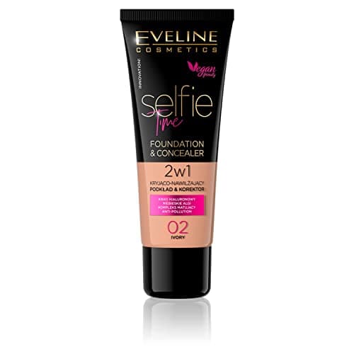 Image of Eveline Cosmetics Selfie Time Covering and Moisturising Foundation and Concealer 2-in-1 30ml No. 02 Ivory