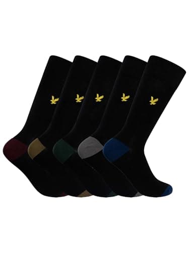 Image of Lyle & Scott Men's 5 Pack Graham Premium Socks, Black, One Size