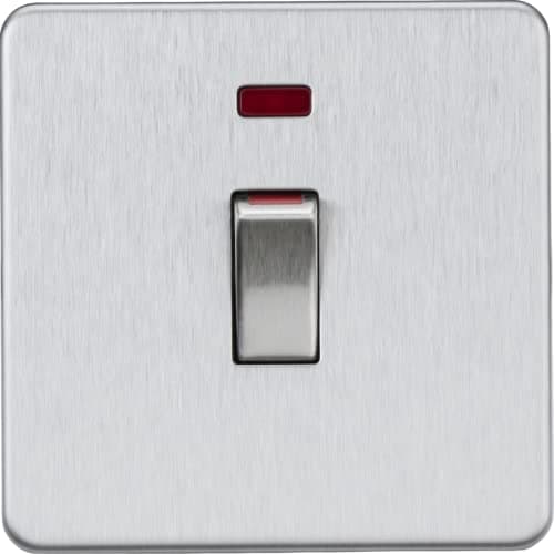 Image of 45A 1G DP Switch with neon - Brushed Chrome