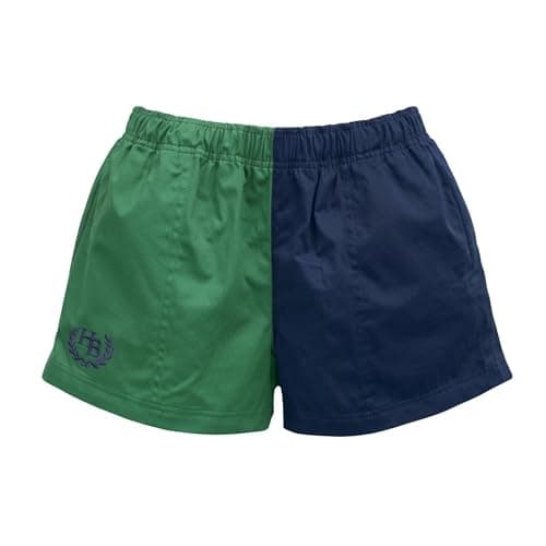 Image of Hazy Blue Nelson - Coloured Block Shorts, Unisex Sports and Leisure - Mens Shorts/Womens Shorts (UK, Alpha, XS, Regular, Regular, Green/Navy)