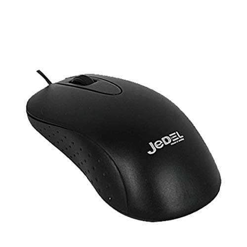 Image of Jedel Wired 3 Button Optical Mouse | 1000 DPI, USB, Black, PC, MAC OS, Linux, Android