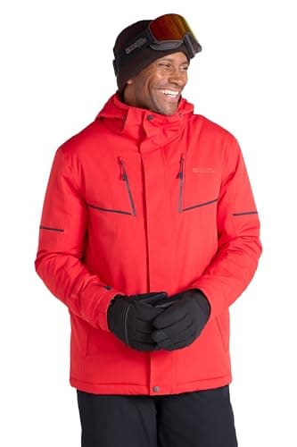Image of Mountain Warehouse Galactic Extreme Mens Ski Jacket -Warm Waterproof Winter Coat, Breathable -For Snowboarding, Skiing Red 2XL