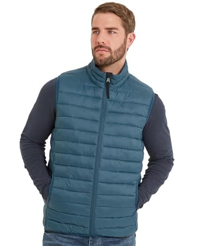 Image of TOG24 Gibson Men's Lightweight Padded Gilets Puffer Quilted Vests Windproof Body Warmer Outerwear Sleeveless Jackets for Hiking Running Fishing Golf Lagoon Blue XXL