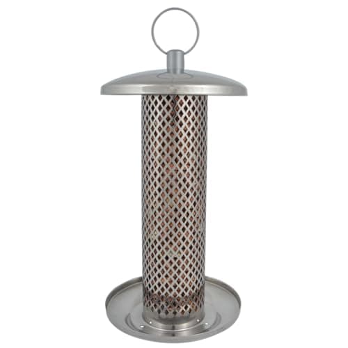 Image of Fallen Fruits Ltd FB394 STAINLESS STEEL NUT FEEDER Bird, Silver, 14.0 cm*14.0 cm*28.5 cm