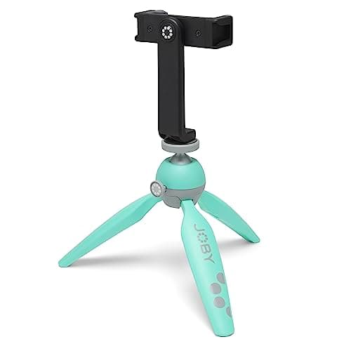 Image of JOBY HandyPod 2 Kit, Table Top Tripod with GripTight 360 Phone Mount and Pin Joint Mount, Phone Tripod for Smartphones, Action Cam and Mirrorless Cameras or Devices up to 1.0Kg (2.2lbs), Teal