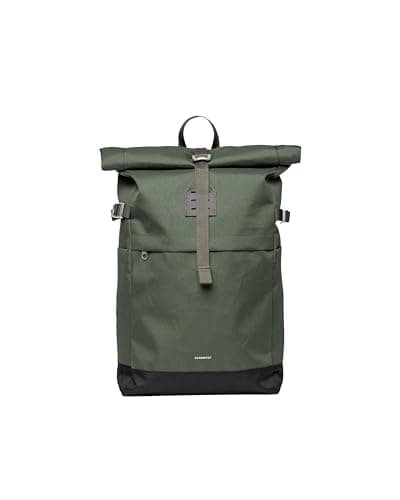 Image of Sandqvist Icon Rolltop Backpack 14”, 23L, Green, Laptop Backpack, 14" Laptop Compartment, Water-Resistant, Recycled Materials