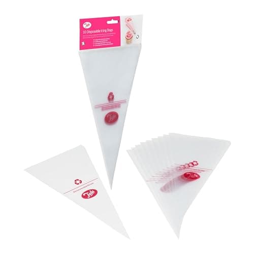 Image of Tala 10 Reusable Icing Bags - Clear Piping Bags Disposable For Cakes, Cupcakes and Baking Piping set Decorations - Fits Any Nozzle - Bakeware Accessories - 16.5cm x 31cm